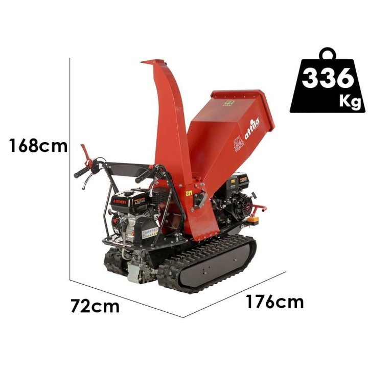 Attila ATS 1300 L TRACK telaketjuvetoinen biotriturattori, Loncin, 90 mm