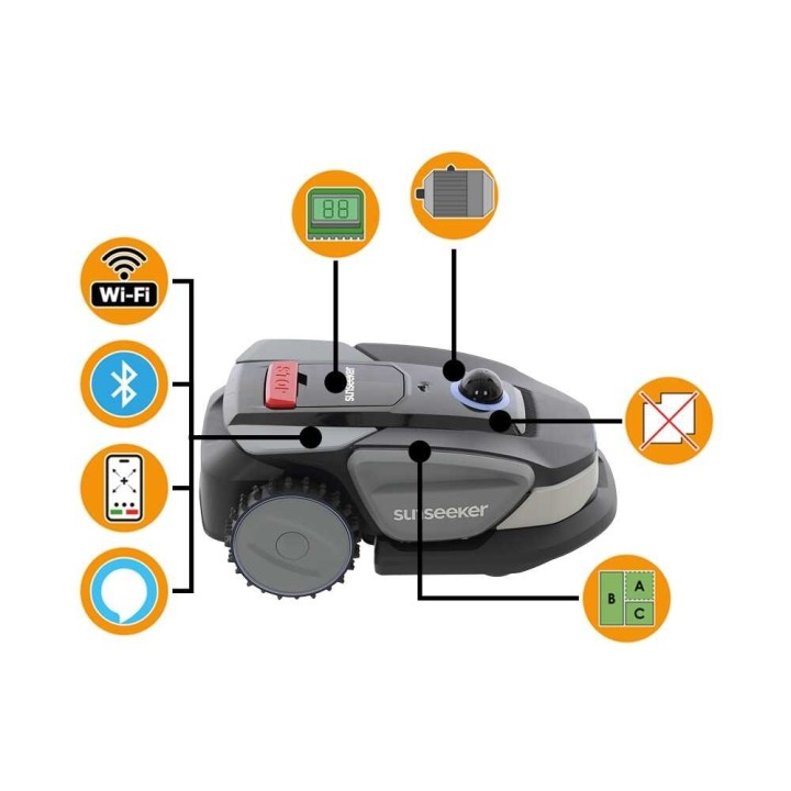 Sunseeker S4 robottiruohonleikkuri ilman rajakaapelia, 20 V, 1 000 m²