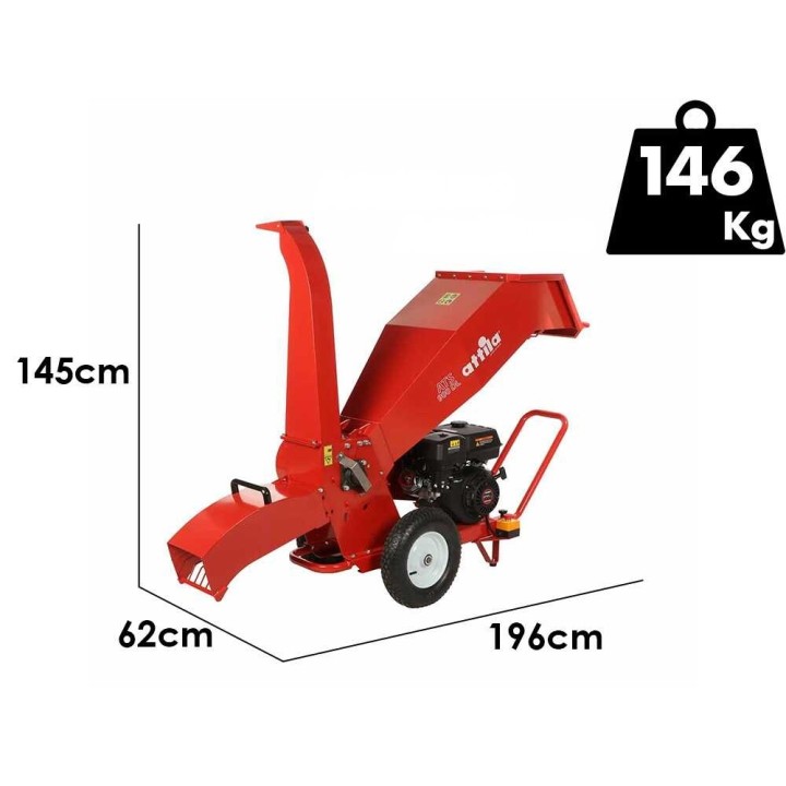 Attila ATS 900 DL oksasilppuri, Loncin 270 cm³, 9 HP, 2 poistovaihtoehtoa