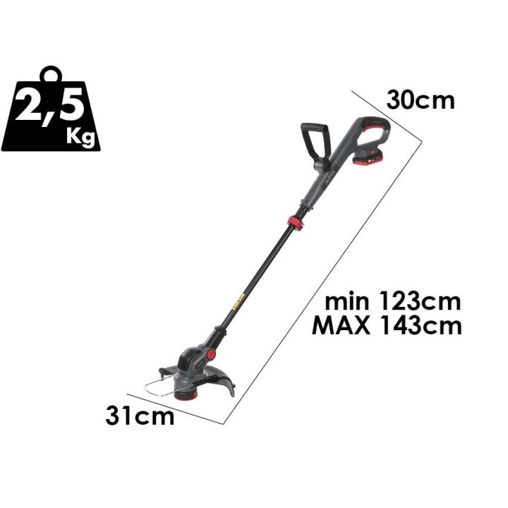 MOVA GT212 akkukäyttöinen ruohotrimmeri, 20 V, 2 Ah, teleskooppivarsi
