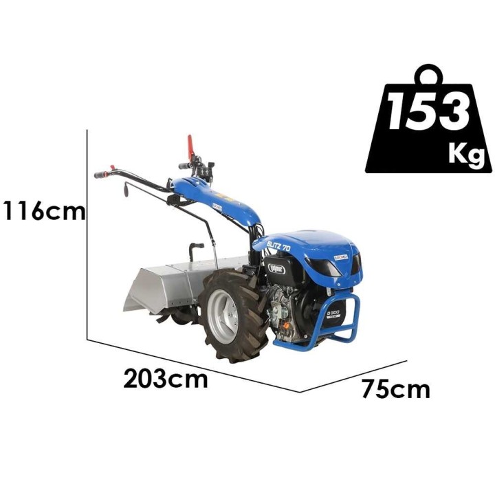BLITZ 70 dieseljyrsin Yagmur D300, 7 HP, 75 cm, 3 + 3 vaihdetta