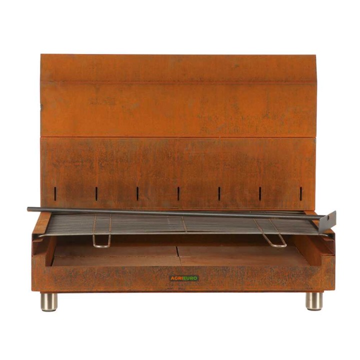 Folpo puu- ja hiiligrilli Corten-teräksestä, 88 × 45 cm, 3 960 cm²