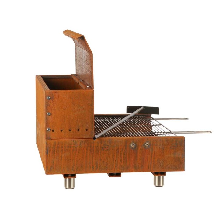 Folpo puu- ja hiiligrilli Corten-teräksestä, 88 × 45 cm, 3 960 cm²