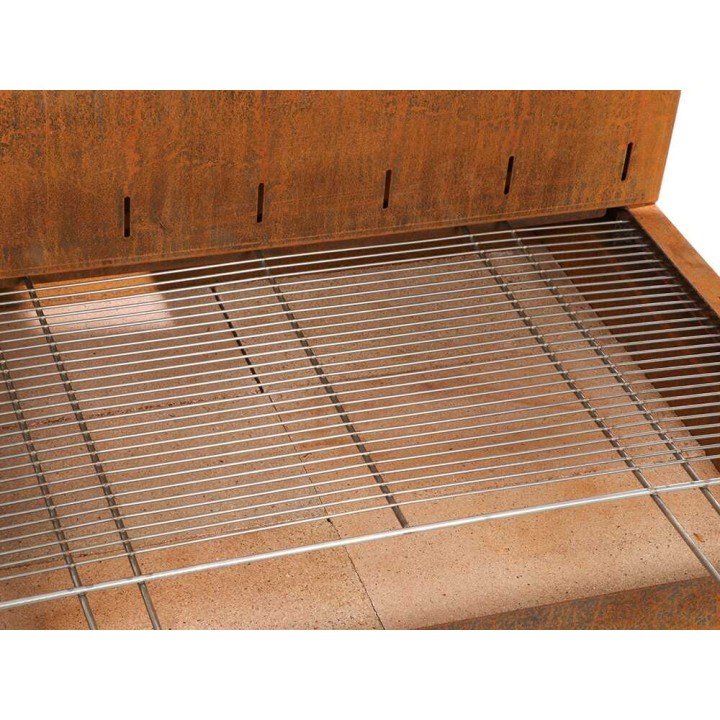 Folpo puu- ja hiiligrilli Corten-teräksestä, 88 × 45 cm, 3 960 cm²