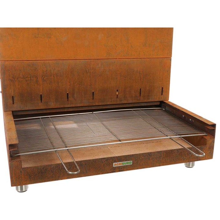 Folpo puu- ja hiiligrilli Corten-teräksestä, 88 × 45 cm, 3 960 cm²