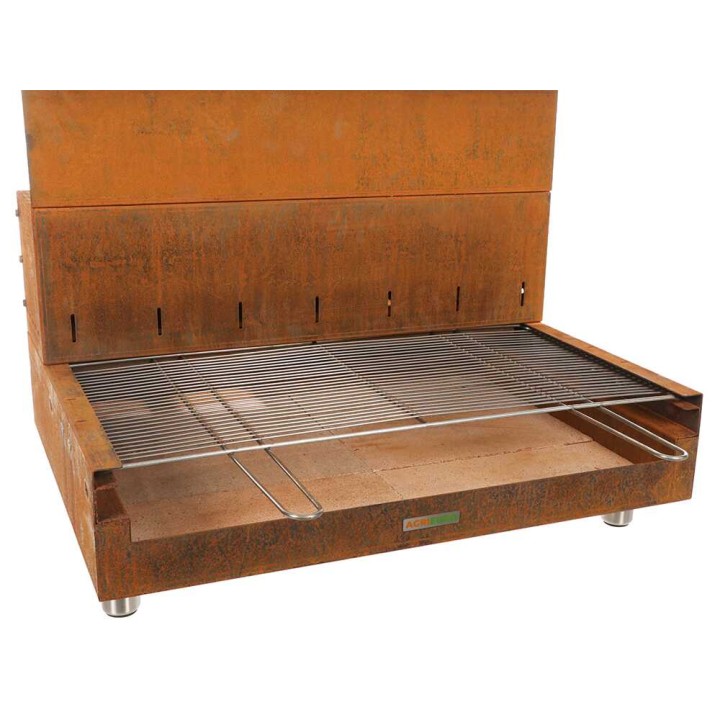 Folpo puu- ja hiiligrilli Corten-teräksestä, 88 × 45 cm, 3 960 cm²