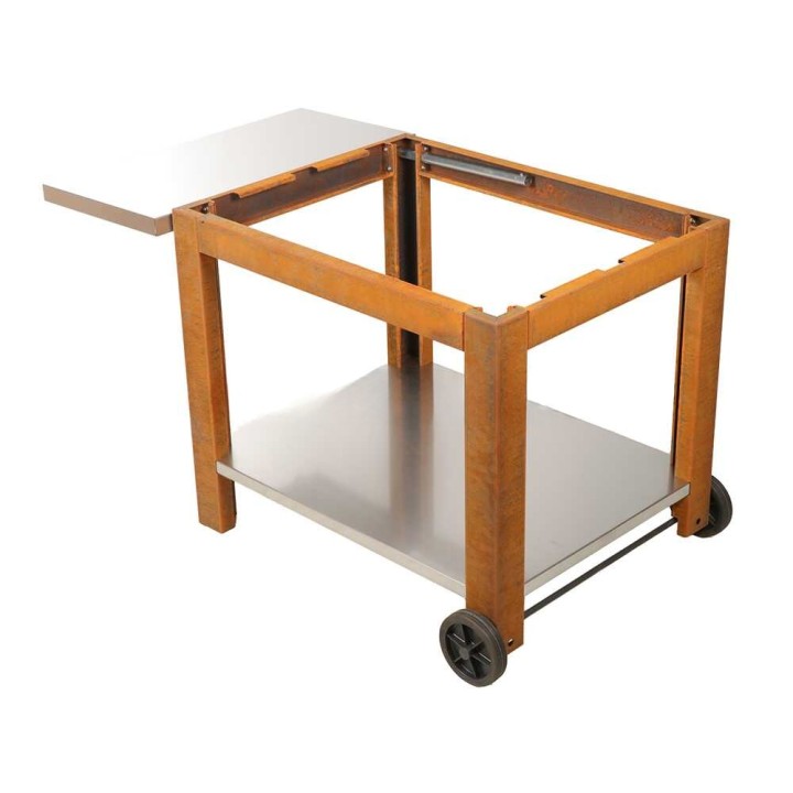 Folpo grillin vaunu Corten terästä sivu ja alataso 130 76 5 75 cm
