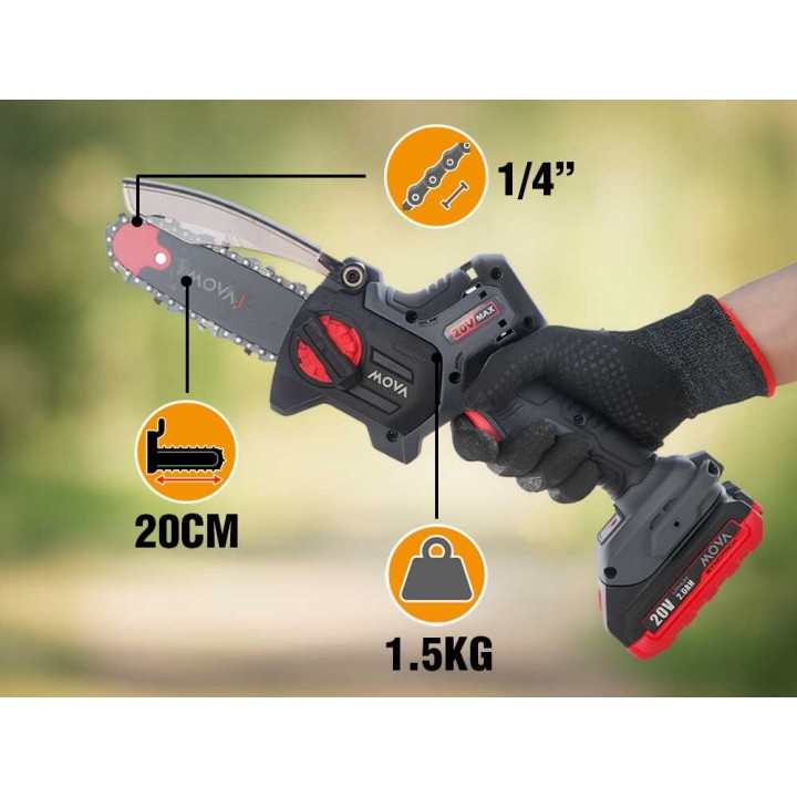 MOVA GC205 akkukäyttöinen oksasaha, 20 V, 2 Ah, 20 cm