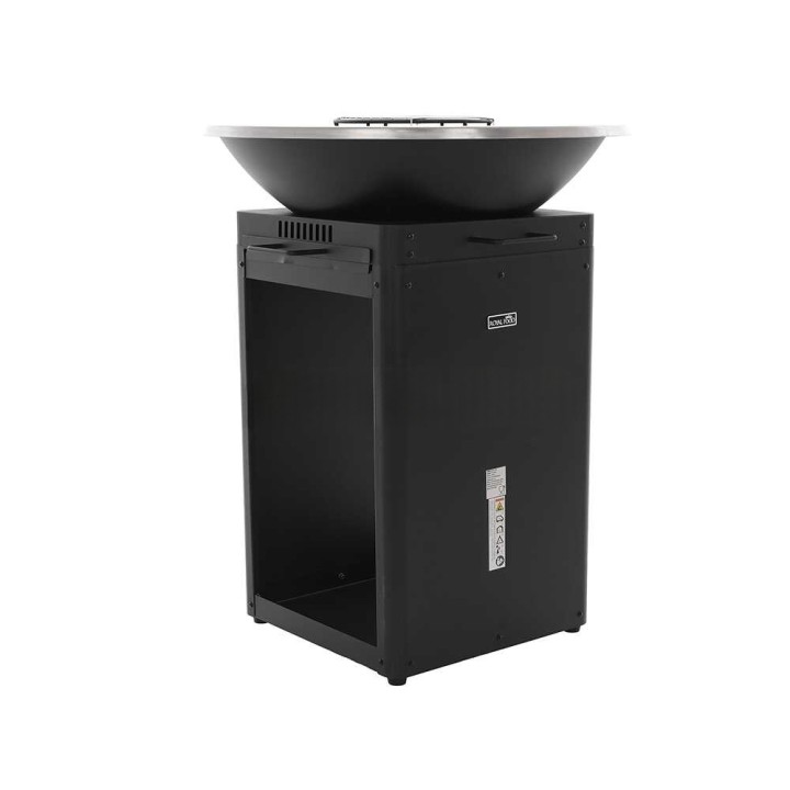 Royal Food FOL-4100 puu- ja hiiligrilli, ruostumaton grilli ja paistotaso, 81 cm