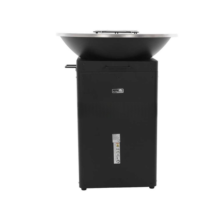 Royal Food FOL-4100 puu- ja hiiligrilli, ruostumaton grilli ja paistotaso, 81 cm
