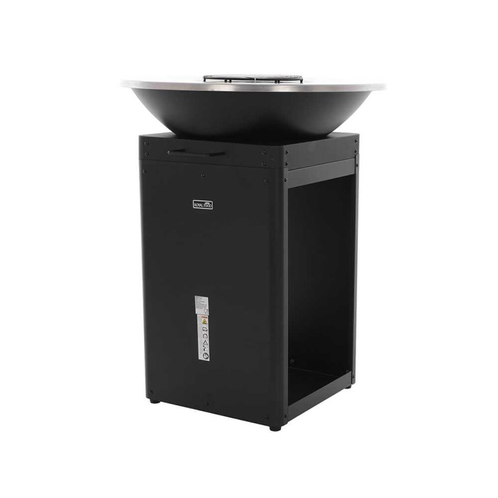 Royal Food FOL-4100 puu- ja hiiligrilli, ruostumaton grilli ja paistotaso, 81 cm