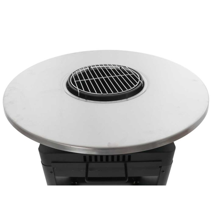 Royal Food FOL-4100 puu- ja hiiligrilli, ruostumaton grilli ja paistotaso, 81 cm