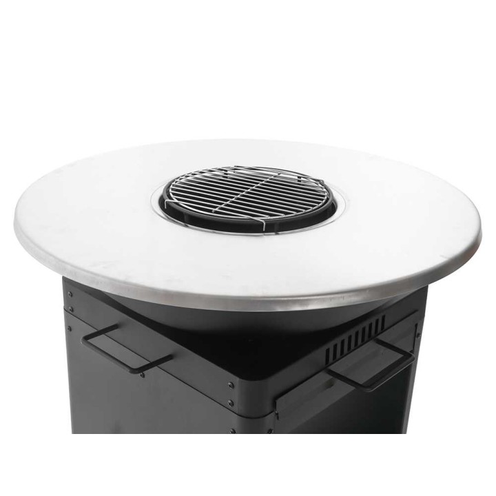 Royal Food FOL-4100 puu- ja hiiligrilli, ruostumaton grilli ja paistotaso, 81 cm