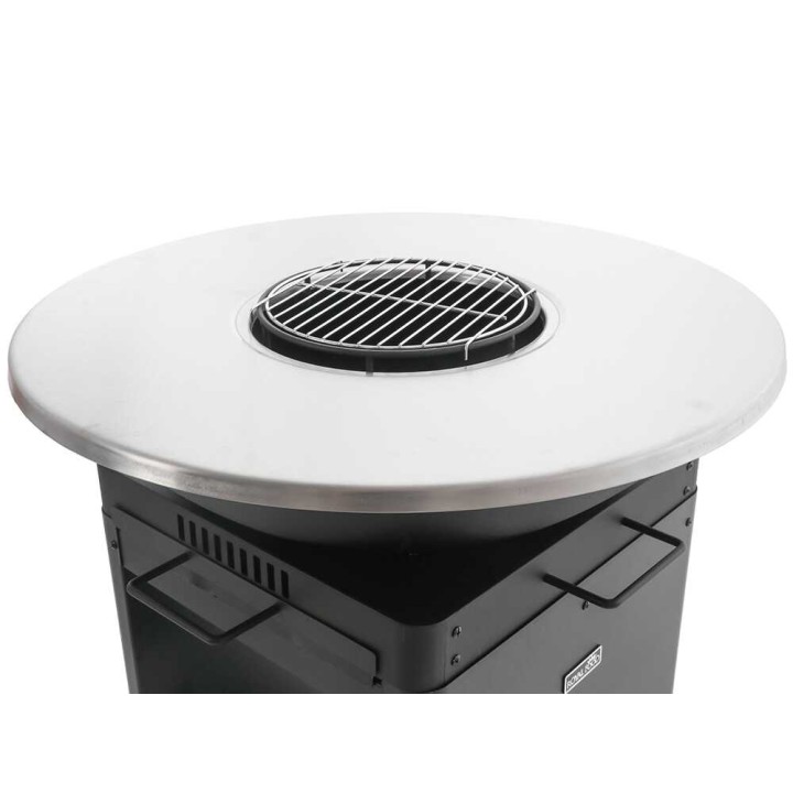 Royal Food FOL-4100 puu- ja hiiligrilli, ruostumaton grilli ja paistotaso, 81 cm