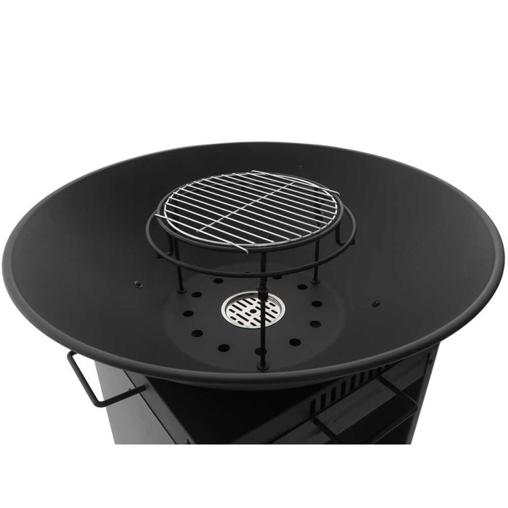 Royal Food FOL-4100 puu- ja hiiligrilli, ruostumaton grilli ja paistotaso, 81 cm