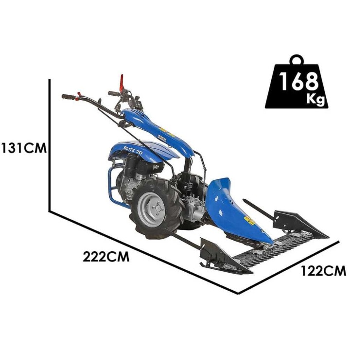 EuroMech BLITZ 70 monitoiminiittokone, D300 diesel, 7 HP, 112 cm