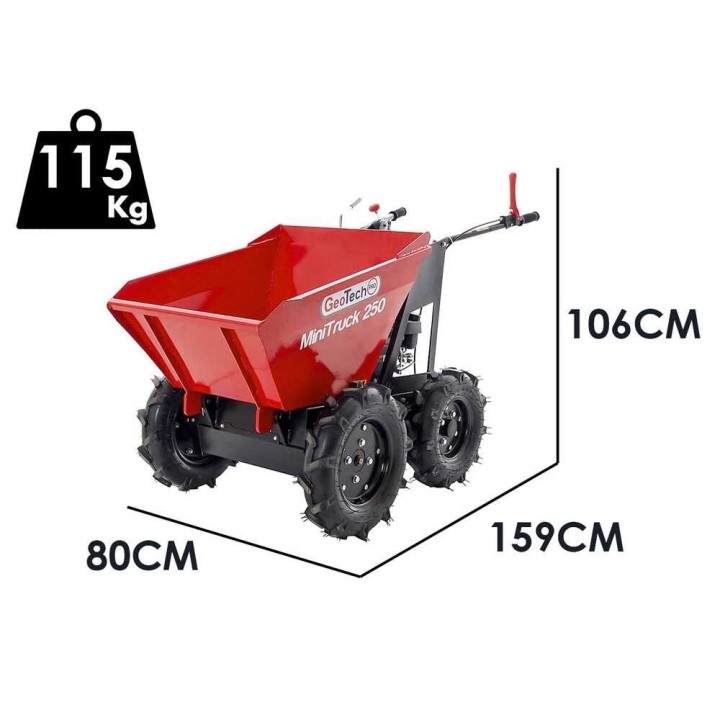 GeoTech Pro MiniTruck 250 moottorikärry, 4 × 4, 250 kg, 5,5 HP, Loncin LC1P65FE-2