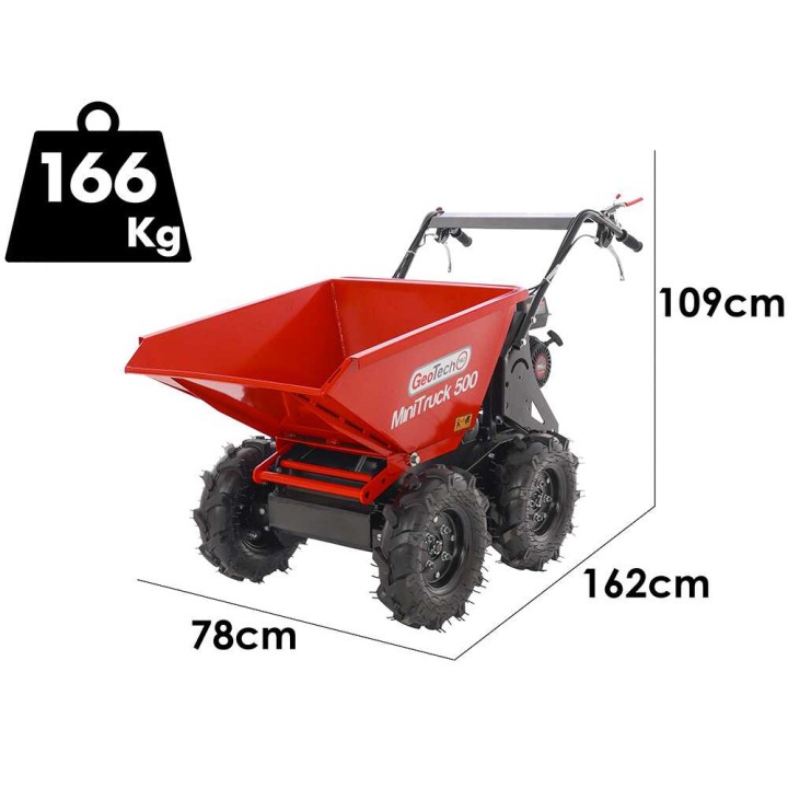 MiniTruck 500 nelivetoinen moottorikärry, Loncin G200F, 500 kg, dumper-lava