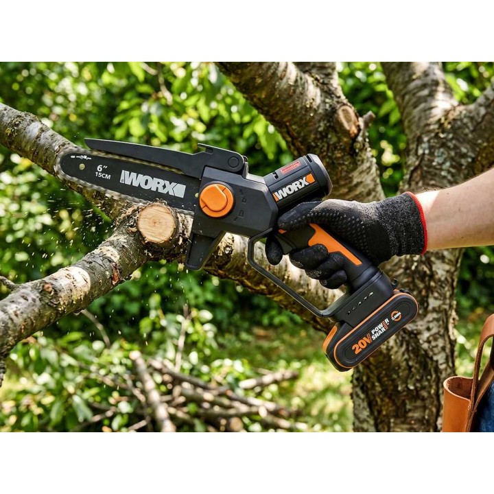 Worx WG327E akkukäyttöinen oksasaha, 20 V, 2 Ah, 20 cm