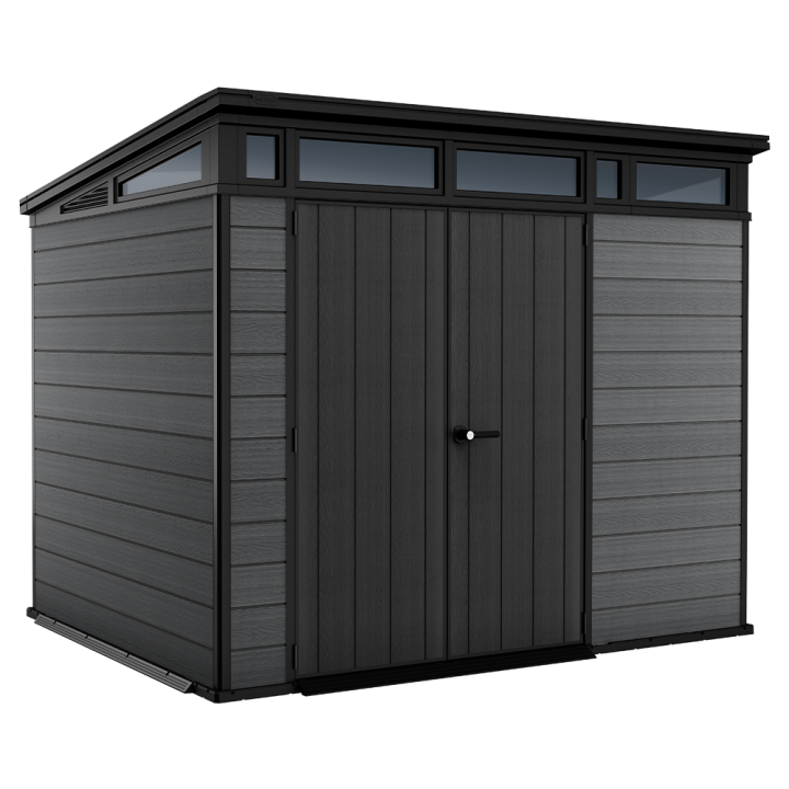 Keter Cortina 9x7 puutarhavaja 277 218 226 cm EVOTECH kaksilehtinen ovi