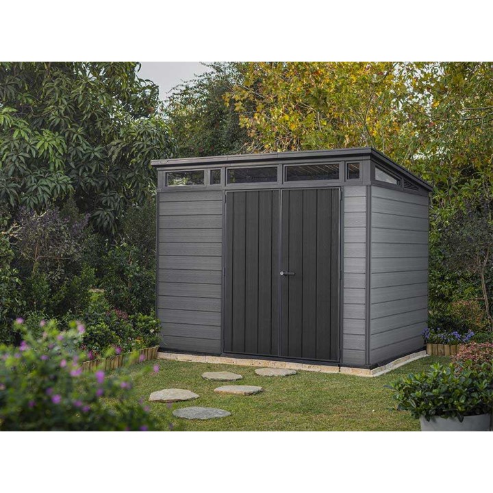 Keter Cortina 9x7 puutarhavaja, 277 × 218 × 226 cm, EVOTECH+, kaksilehtinen ovi