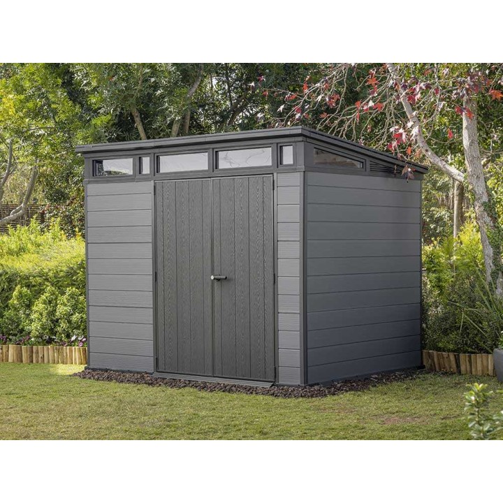 Keter Cortina 9x7 puutarhavaja, 277 × 218 × 226 cm, EVOTECH+, kaksilehtinen ovi