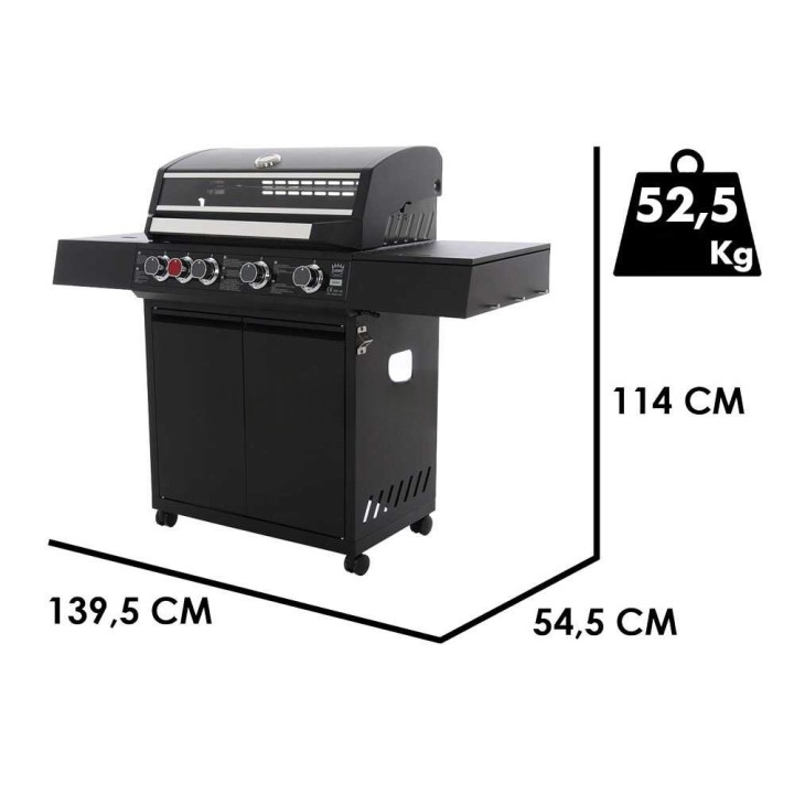 Clementi Aria 4 kaasugrilli, 4+1 poltinta, sivukeitin, 16,3 kW