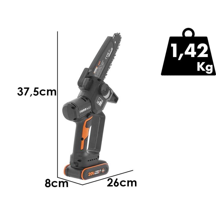 Worx WG327E akkuoksaleikkuri, 20 V, 2 Ah, 125 cm:n jatkovarsi