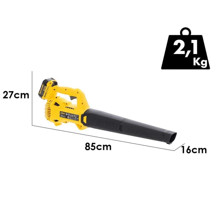 Stanley Fatmax SFMCBL714M1-QW akkulehtipuhallin, 18 V, 4 Ah, 145 km/h