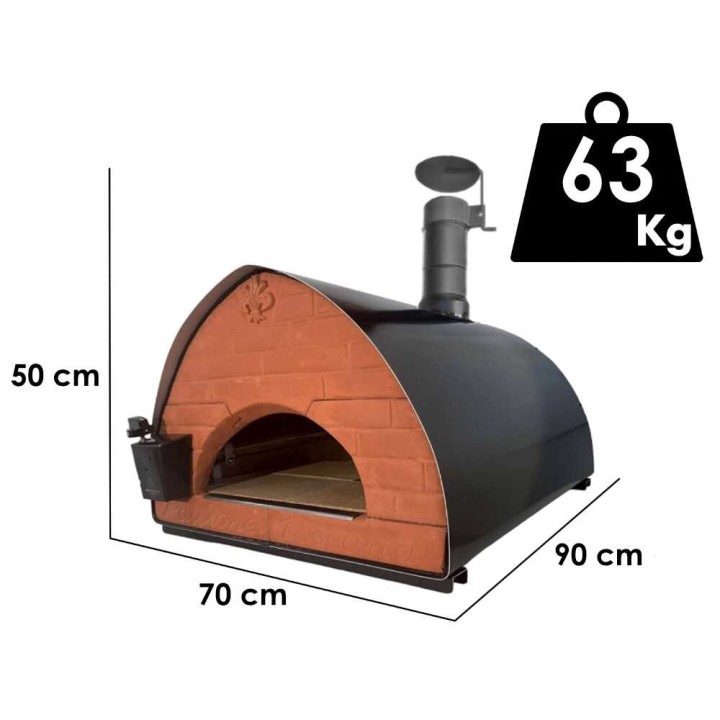 Pizza Party Passione hybridipizzauuni, kaasu tai puu, 80 × 60 cm, 550 °C