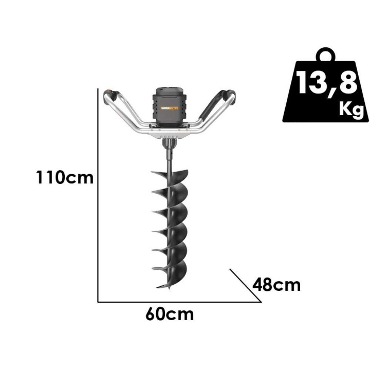 Worx Nitro WG865E akkukairapora, 40 V, 20 cm, 2 × 20 V 4 Ah
