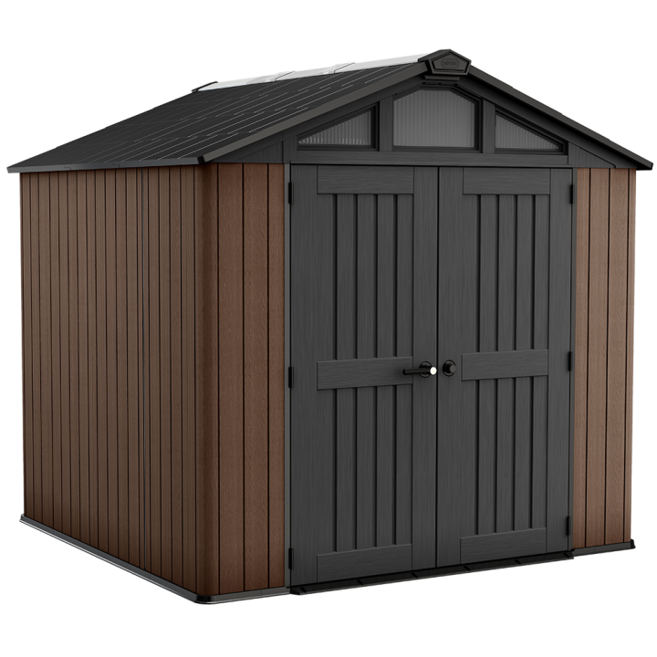Keter Stronghold 8X8 puutarhavaja 252 231 241 cm kaksilehtinen ovi PVC