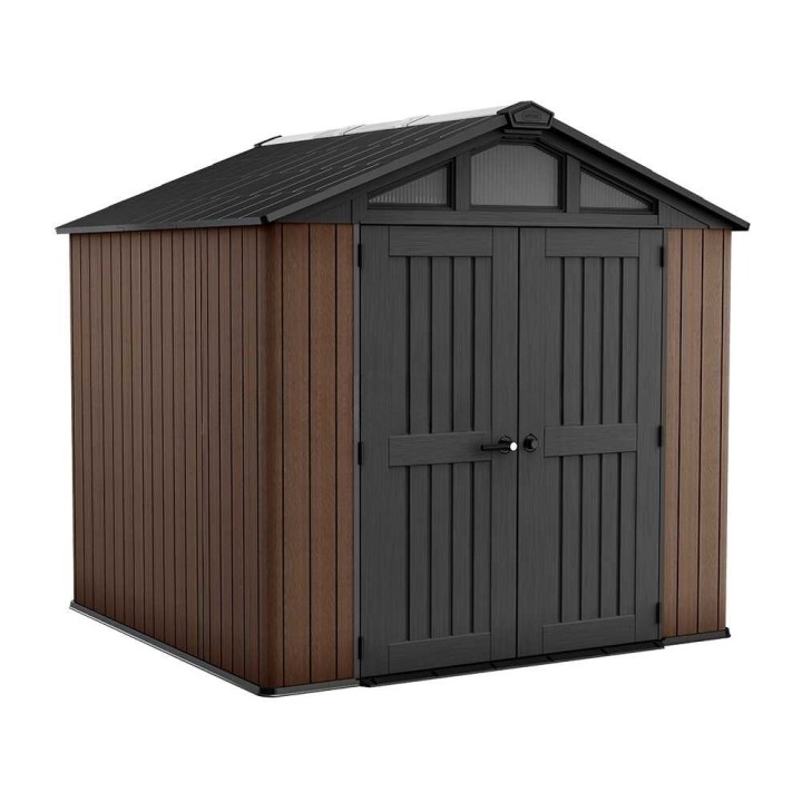 Keter Stronghold 8X8 puutarhavaja, 252 × 231 × 241 cm, kaksilehtinen ovi, PVC