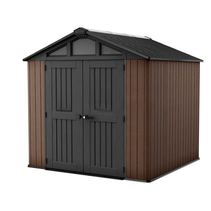 Keter Stronghold 8X8 puutarhavaja, 252 × 231 × 241 cm, kaksilehtinen ovi, PVC