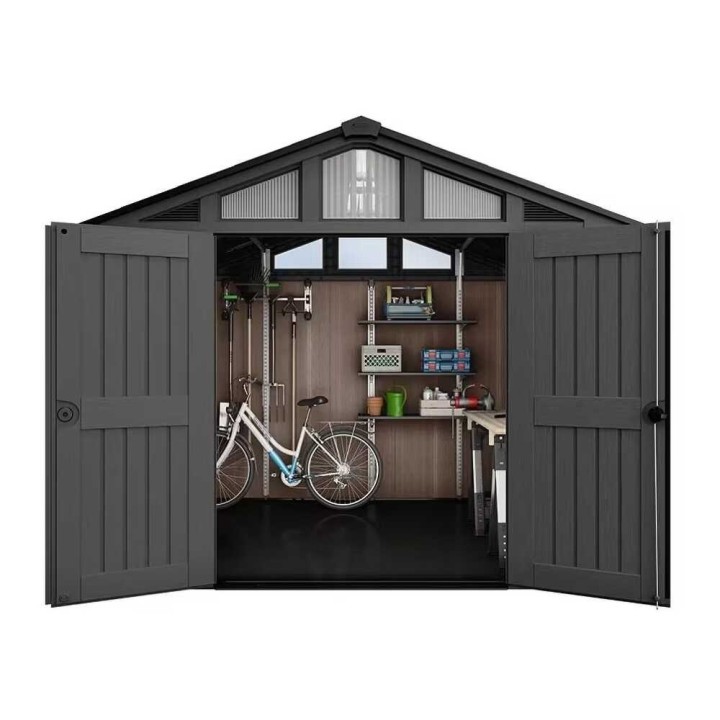Keter Stronghold 8X8 puutarhavaja, 252 × 231 × 241 cm, kaksilehtinen ovi, PVC