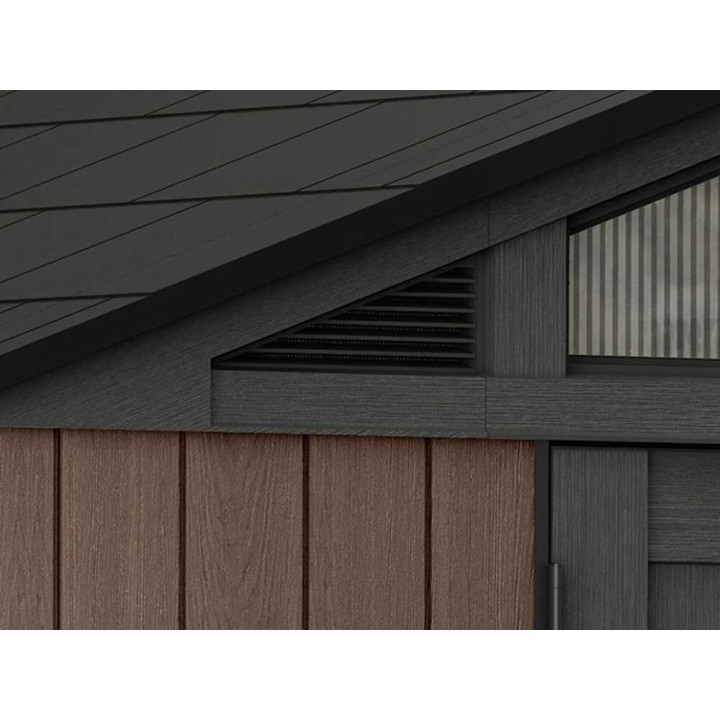 Keter Stronghold 8X8 puutarhavaja, 252 × 231 × 241 cm, kaksilehtinen ovi, PVC