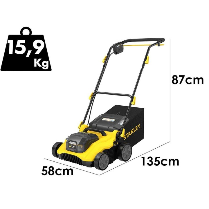 Stanley Fatmax SCOEP3801M2-QW akkukäyttöinen nurmikon ilmaaja, 38 cm, 2 × 18 V 4 Ah