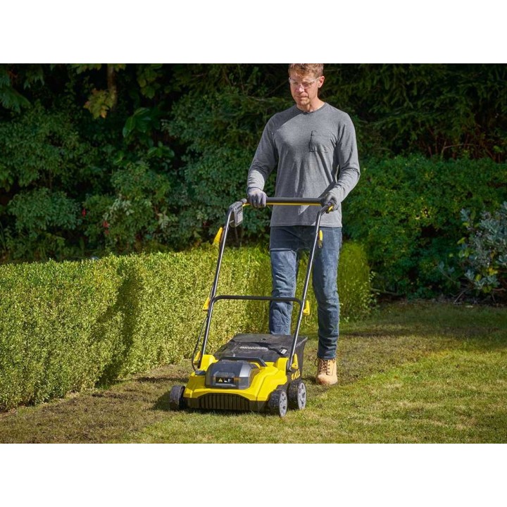 Stanley Fatmax SCOEP3801M2-QW akkukäyttöinen nurmikon ilmaaja, 38 cm, 2 × 18 V 4 Ah