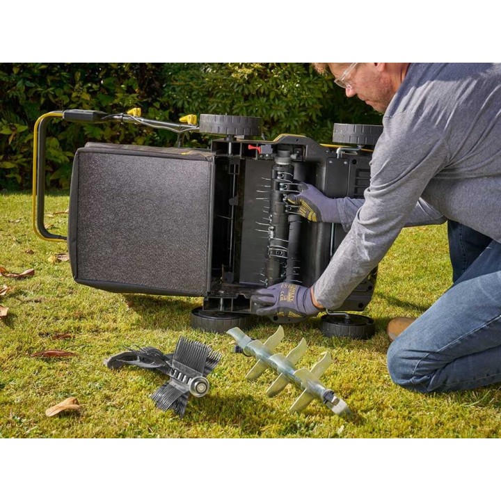 Stanley Fatmax SCOEP3801M2-QW akkukäyttöinen nurmikon ilmaaja, 38 cm, 2 × 18 V 4 Ah