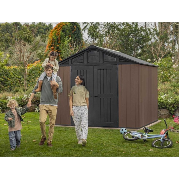 Stronghold 10X8 puutarhavaja, PVC, 305 × 243 × 251 cm, kaksiovinen