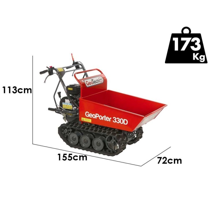 GeoPorter 330D telaketjudumper, 300 kg, Loncin G200F, 3 + 1 vaihdetta
