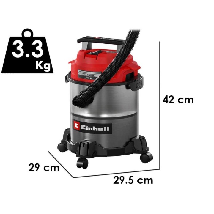 Einhell TC-VC 1240 S märkä- ja kuivaimuri, 12 l, 950 W, 220–240 V