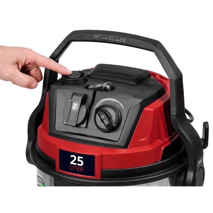 Einhell TE-VC 2580 SACL märkä-kuivaimuri, 1 100 W, 25 l, ruostumaton teräs