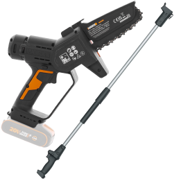 Worx WG326E 9 akkukäyttöinen oksasaha 15 cm 125 cm n jatkovarsi ilman akkua ja laturia