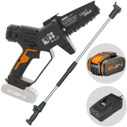 Worx WG326E akkuoksasaha jatkovarrella 20 V 4 Ah 15 cm