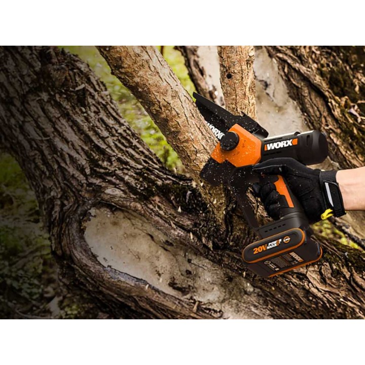 Worx WG326E akkukäyttöinen oksasaha jatkovarrella, 20 V, 2 Ah, 125 cm