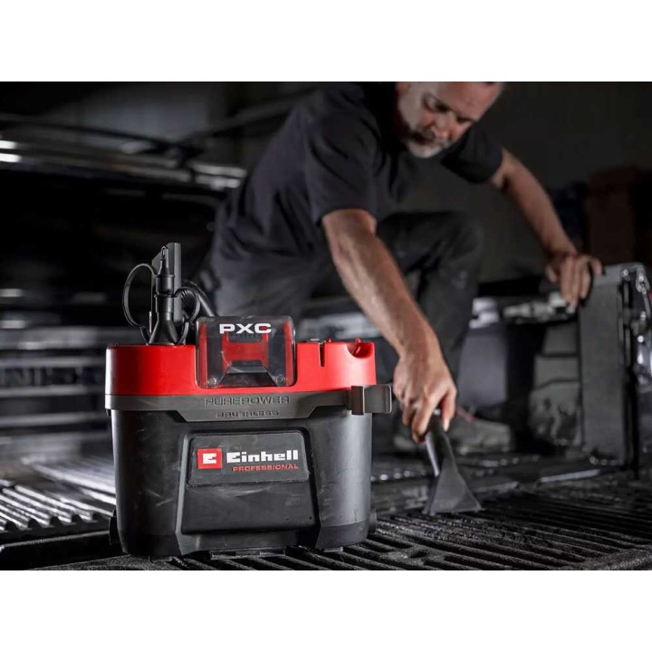 Einhell TP-VC 18/10 Li BL akkuimuri, 18 V, 10 l, 5,2 Ah akulla ja laturilla
