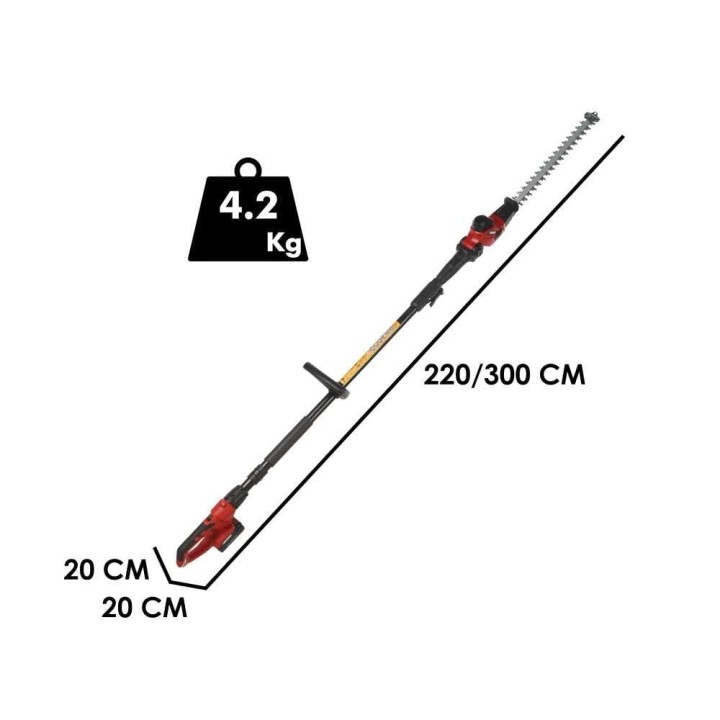 GeoTech X-Line PH-20V akkupensasleikkuri jatkovarrella, 20 V, 41 cm