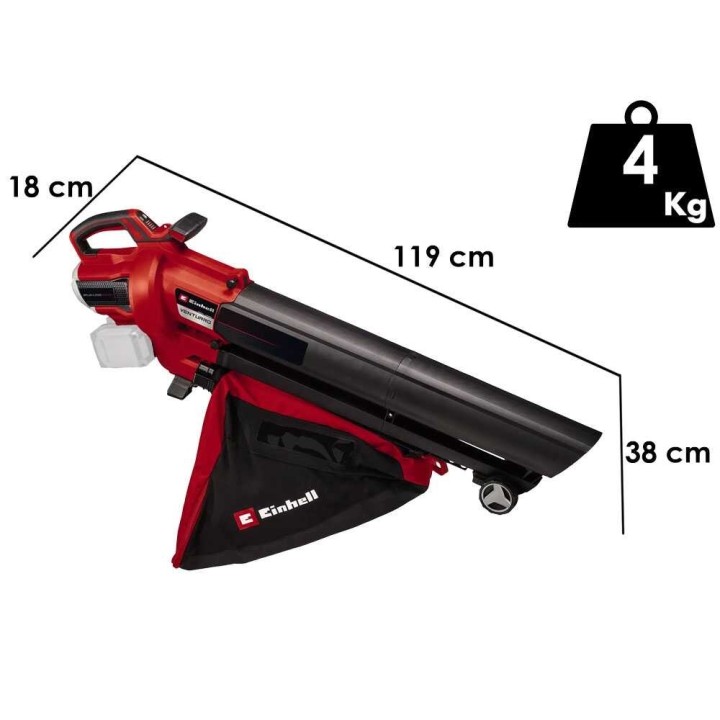 Einhell Venturro 36/240 akkulehtipuhallin, imuri ja silppuri, 36 V, ilman akkuja ja laturia