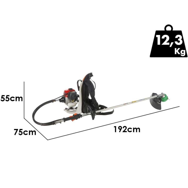 KVR 450 Z selkäraivaussaha, Kawasaki TJ 45 E, 45,4 cm³, 1,9 HP